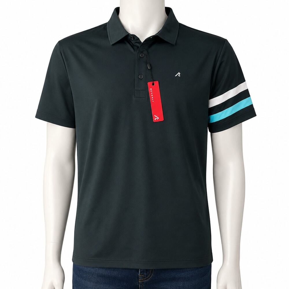 Redvanly Performance Polo Shirt Men XL Black Stretch Golf Athletic NWT
